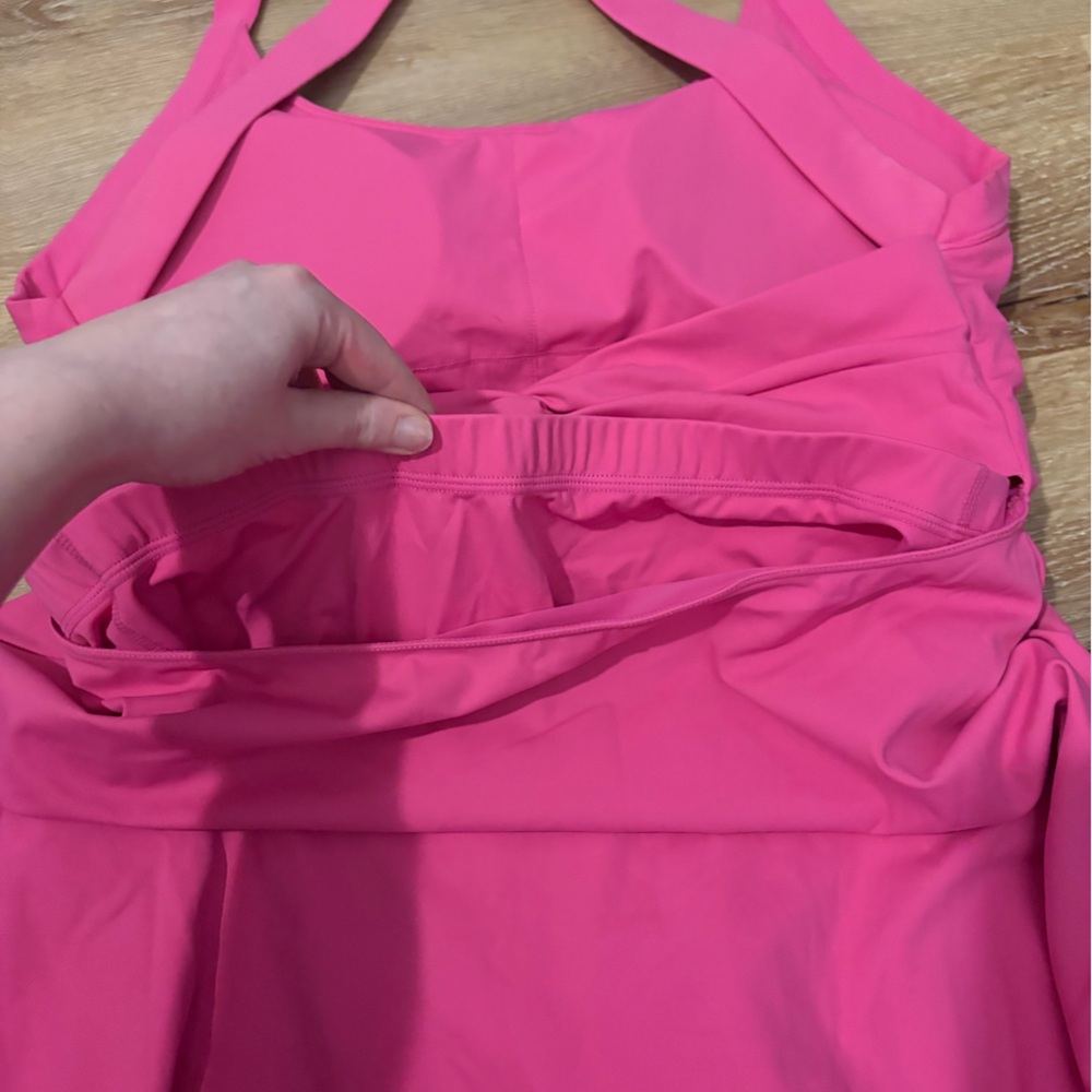 Halara SoftlyZero Airy Backless Twisted Flare Dance Active Dress in Fuchsia - Picture 11 of 14